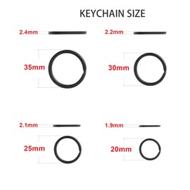 40 Pack Key Ring Keychain Mix 4 Sizes Black Metal Flat Split Key Chains Rings for Home Car Dog Tag Office Lanyards Keys Attachment