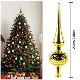 ZDNT Christmas Tree Topper, Gold Christmas Tree Topper, Plastic, Christmas Tree Topper, Satin Christmas Tree Topper, Decorated for the Christmas Tree