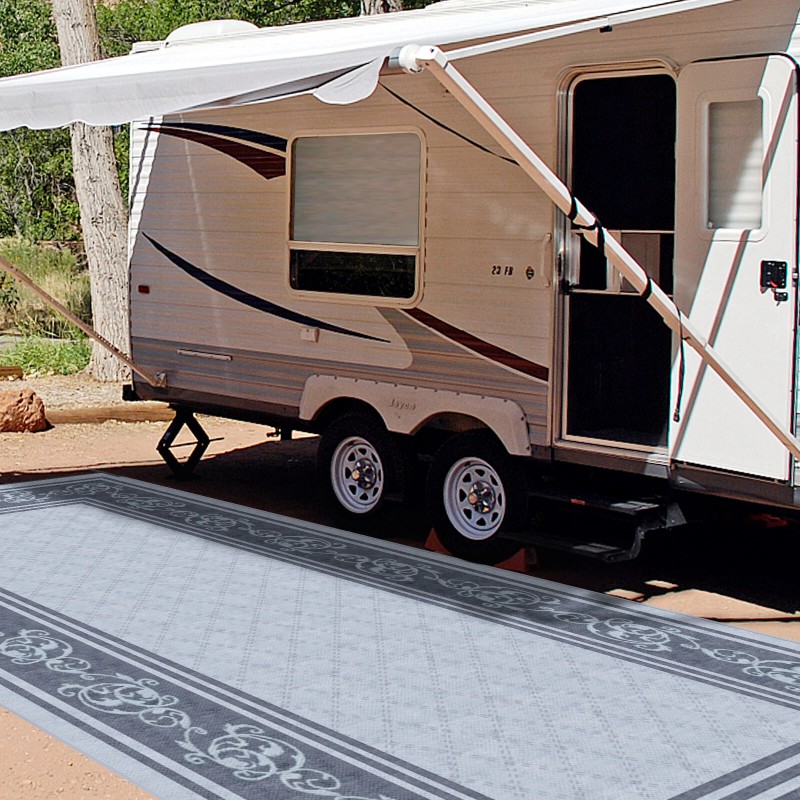 EEZ RV Products 9'x12'FT Heavy Duty Reversible/Dur - BurgendyWave