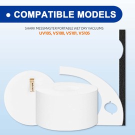 24 Pack VS101 Vacuum Filters Replacement Compatible with Shark MessMaster Portable Wet Dry Vacuum VS101 VS100 VS100C VS105 UV105, Parts # XFFKVS100, XPMFVS100