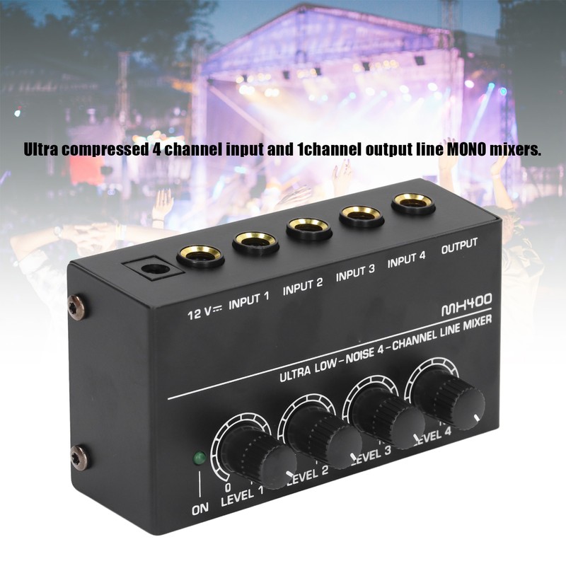 4 Channel Mixer Black Ultra Low Noise 4 Channel Compact