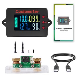 ZPSHYD Coulometer, DC 8-120V 100A Battery Capacity Tester with Shunt, Color Screen Digital Voltmeter Ammeter for RV, Electric Bike, Solar Systems and Battery Monitoring