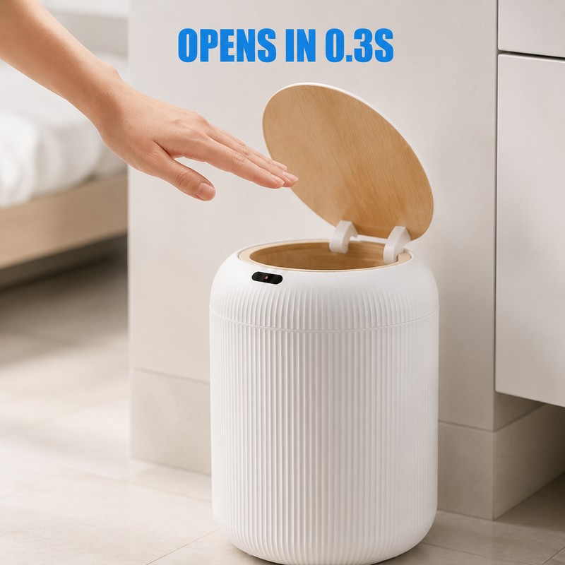 10L Automatic Motion Sensor Trash Can with Lid and Pressure