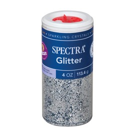 Pacon Spectra Glitter Sparkling Crystals, Silver, 4-Ounce Jar (91610)