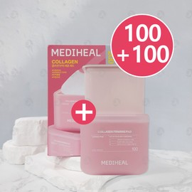 Mediheal Collagen Filled Elasticity Square Pad 100 sheets + Refill 100 sheets Special product Toner Ampoule Pad / 메디힐 콜라겐 채움 탄력 네모 패드 100매+리필100매 기획상품 토너 앰플 패드