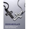 Bandmax Black Cross Necklace for Men Stainless Steel Cross Pendant