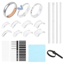 16Pcs Ring Sizers for Loose Rings Women Invisible, Ring Size Adjuster with Measuring Tool & Polishing Cloth, Ring Guards for Women Loose Rings, Ring Resizer Spacers Stopper Inserts for Men and Women