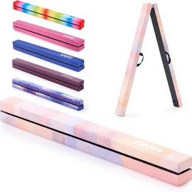 ZELUS 【SpringTok】ZELUS Gymnastics Balance Beam, Floor Balance Beam /Carry Handles Anti-Slip Base for Kids - Color: PinkPurple