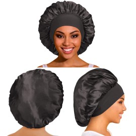 3 Pack Satin Bonnet Silk Hair Bonnet for Sleeping, Sleep Bonnets for Women La...