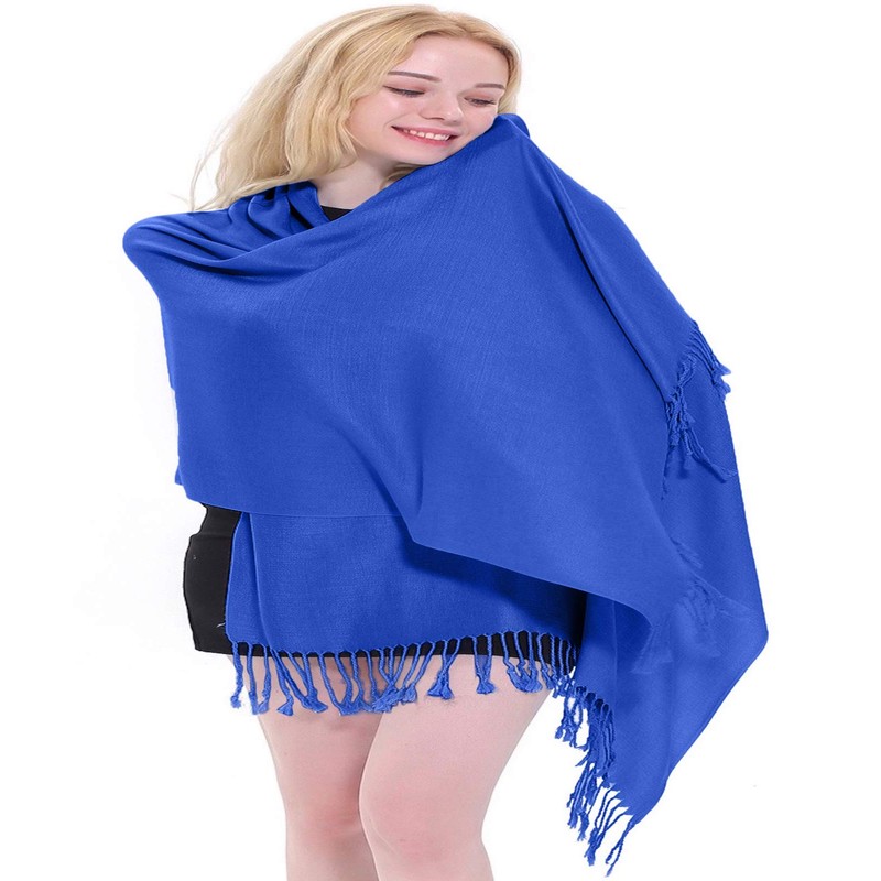 CJ Apparel - Bufanda con diseño nepalés, color azul real