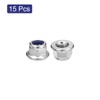 sourcing map M8x1.25mm Flange Nylon Insert Lock Nuts, 15Pcs 304