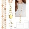 BESARME Teacher Lanyard with ID Holder Cute Wooden Beaded Lanyards