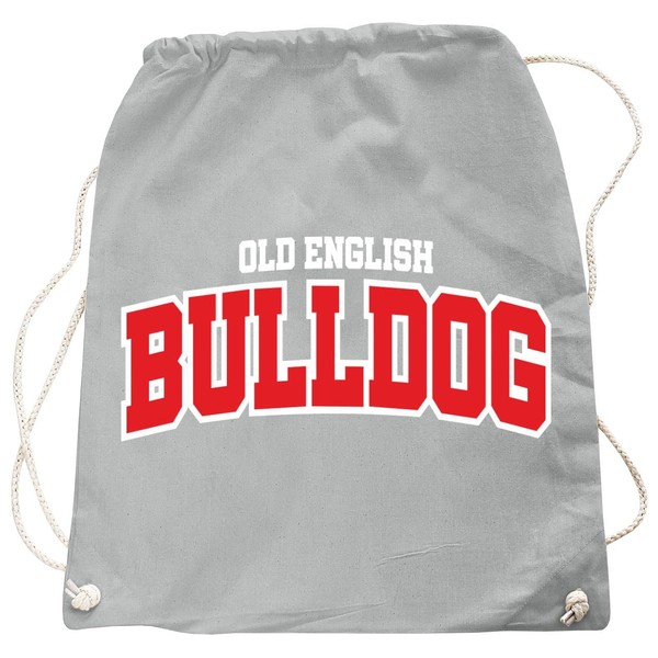 Backpack Gym Bag Old English Bulldog Dog Design, lightgrey, Unit