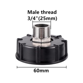 FOGWOWO FOGWOWO IBC Adapter S60X6 IBC Tank Zubeh?r 3/4" Grobgewinde mit 3/4" Au?engewinde Schlauchanschluss Edelstahl Ventilauslauf Armaturen,4 St1ck