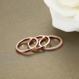 Drperfect 3Pcs 2mm Stainless Steel Women's Stackable Eternity Ring Band Engagement Wedding Rings Set 4-9