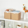 Bidtakay Wicker Storage Baskets with Liners 11x11 Storage Cube Bins