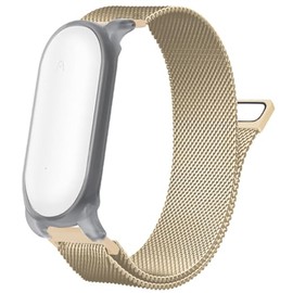 YXHH PLAUD NotePin AI Replacement Band for Voice Recorder, Includes Strap Connection Case, Magnetic Clasp, Stainless Steel, Mesh, Breathable, Adjustable Length, Unisex, Various Colors Available (Gold)