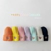 Baby Teddy Bear Embroidered Knitted Beanie Hat for Kids (Unisex, Pastel, Circumference 44-52cm, Approx. 5 Months - 3 Years) Embroidered Thread Cap Black 3ea