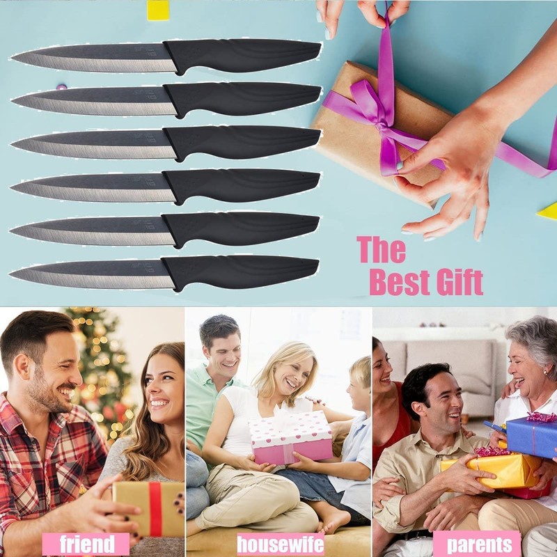 NANO ID Steak Knives Set of 6 Extremely Sharp Kitchen