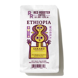 Red Rooster Coffee Roaster, Ethiopia Worka Sakaro, Light Roast, 12OZ / Whole Bean Coffee