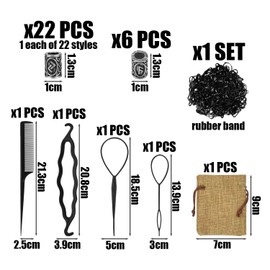 GDFHBD 30 Pieces Beads, 4 Pieces Braiding Tools And 50 Pieces Rubber Bands, Diy Jewelry Materials, Hair Design Accessories, Can Be Used For Beards, Hair, Jewelry.