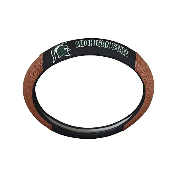 FANMATS 62133 Michigan State Spartans Football Grip Steering Wheel Cover 15" Diameter