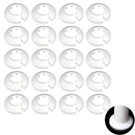 DALAETUS Pack of 20 Pipe Cover Kit, Heating Pipe Rosette, Radiator Rosette, Pipe Sleeves, Cover Rosettes (White)