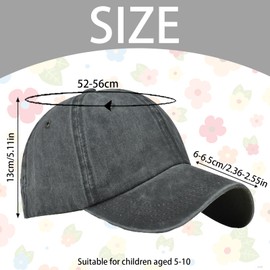 XIEXIESHER Baseball Cap Boys Girls 52-56 cm Adjustable Size Plain Cotton Youth Baseball Cap Suitable for Children or Adults Outdoor Sports Parasol Base Cap, Army Green