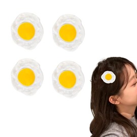 Funny Egg Hair Clip for Women Granddaughter Daughter Birthday Gifts for Friend Bestie Egg Hairpin Food Hairs Clips Barrettes Hair Accessories Decoration Womens Eggs Clip 4pcs