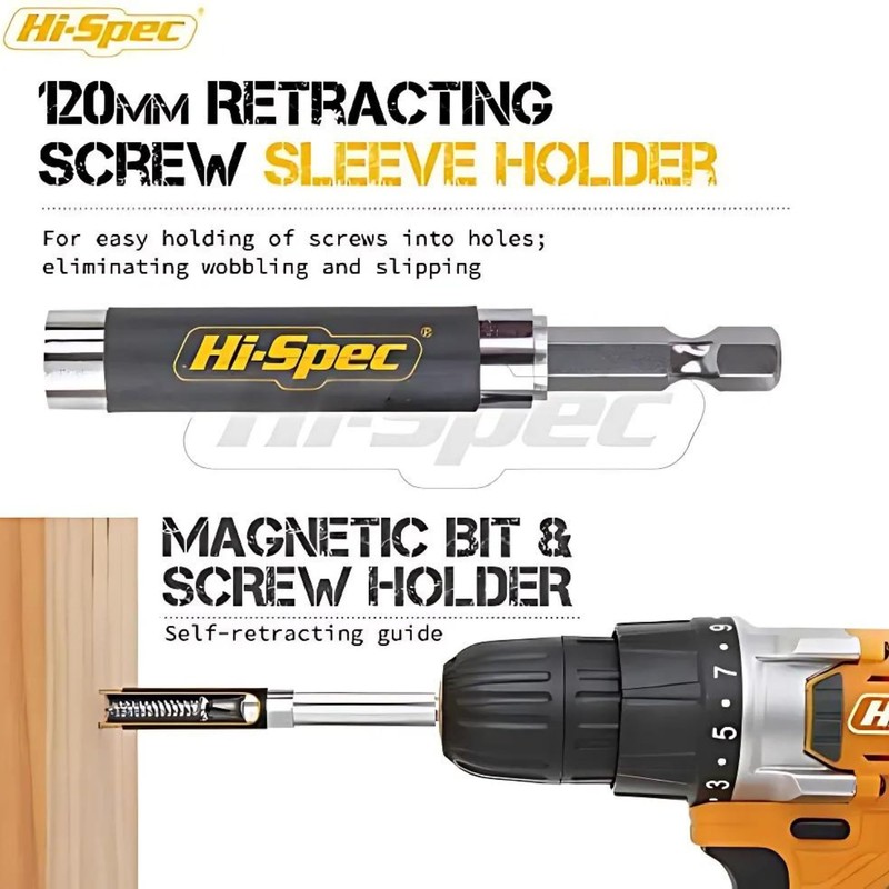 Hi-Spec 43-Piece 1/4 Inch Hex Impact Wrench Set Includes flexible