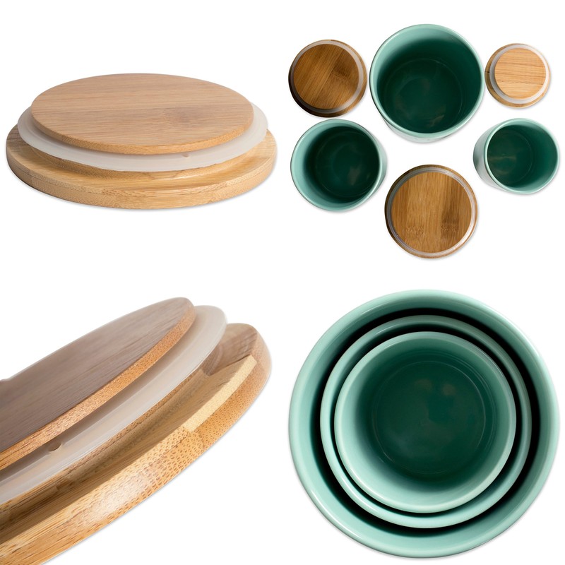 DII Kitchen Accessories Retro Collection, Ceramics, Canister Set, Aqua, 3