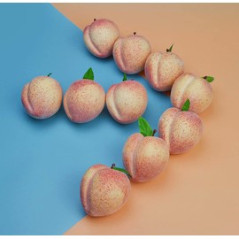 JEDFORE Fake Fruit Home House Kitchen Party Decoration Simulation Artificial Lifelike Peach 10pcs Set