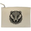 'Celtic Badger' Canvas Clutch Bag/Accessory Case (CL00044314)