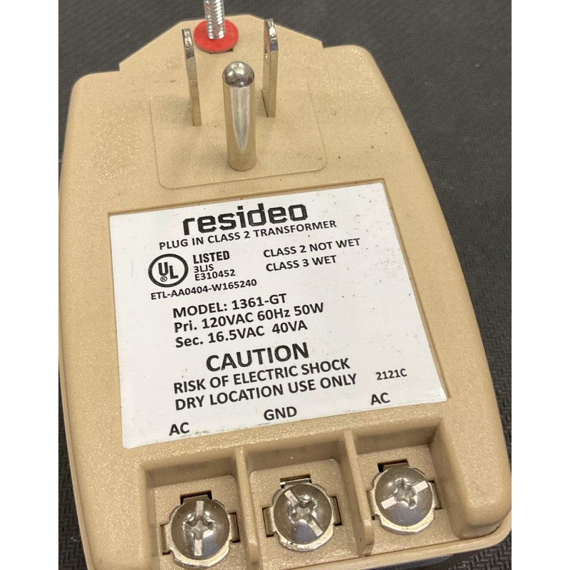 RESIDEO PLUG-IN CLASS 2 TRANSFORMER - MODEL 1361 - GT