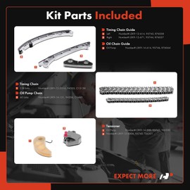 A-Premium 7Pcs Engine Timing Chain Kit W/Tensioner & Oil Chain Guide & More [DOHC, L4 2.3L] Compatible with Mazda 3 2007-2013, 6 2006-2007, CX-7 2007-2012