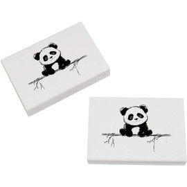 2 x 45mm 'Cute Sketchy Panda ' Erasers/Rubbers (ER00042793)
