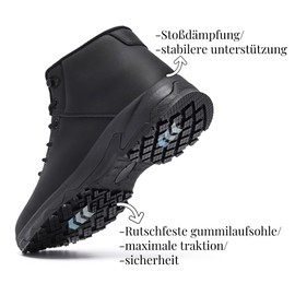 SHULOOK Chef's Shoes Men's Waterproof Work Shoes Kitchen Non-Slip Shoes Men's Gastro Waiter Outdoor Without Steel Cap, black, 45 EU