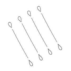 Saim 0.1mx2mm/3.8x0.08inch Safety Cable Lock, 4PCS Stainless Steel Cable with Double Loops Security Chain Link for Stage Lighting Luggage Lock Black