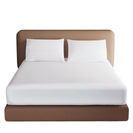 HOMELY IDEAS 200TC Egyptian Cotton Fitted Sheet 40CM/16 Inches Premiun Hotel Quality Extra Deep with Elasticated Corners, Rich Cotton & Breathable Luxury Fitted Bed Sheets (WHITE, 4FT / SMALL DOUBLE)