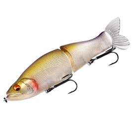 BEARKING Fishing Lures 135mm 1oz Jointed Minnow Wobblers ABS Body with Soft Tail SwimBaits Soft Lure for Pike and bass (C)