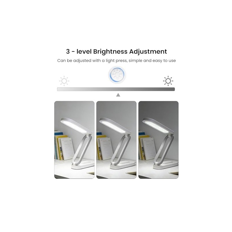 Portable Rechargeable LED Desk Lamp with 3 Brightness Levels