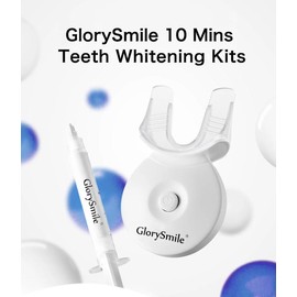 GlorySmile Teeth Whitening Kit with LED Light, 10-Min Fast Whitener, 3 Carbamide Peroxide Gels for Stain Removal from Coffee, Wine, and Smoking