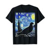Pigeon Starry Night Van Gogh Birdwatching Ornithology T-Shirt