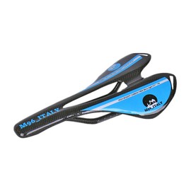 MH96_Italy Bicycle Saddle Carbon Fiber 3K Road Bike MTB Antiprostate Super Light 100g+/-, Unisex, Blue