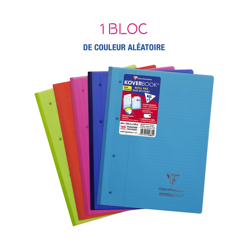 Clairefontaine 4881C Koverbook Micro-Perforated 4 Holes 22.3 x 29.7 cm