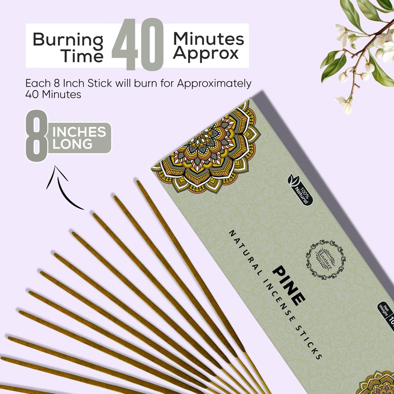 Raajsee Pine Incense Sticks 100 Gm Pack-100% Pure Organic Natural
