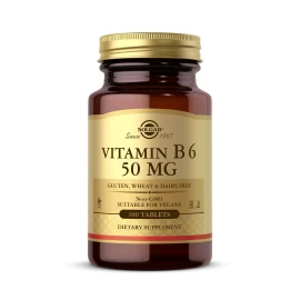 Solgar Vitamin B6 100 Count Non-GMO Vegan Energy Metabolism Support Supplement