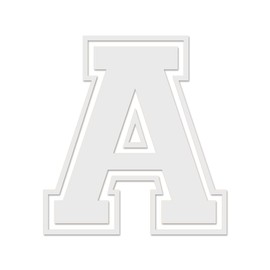 Applicable Pun Varsity Letter A - Vinyl Decal for Outdoor Use on Cars, ATV, Boats, Windows and More - White 4 Inches Tall