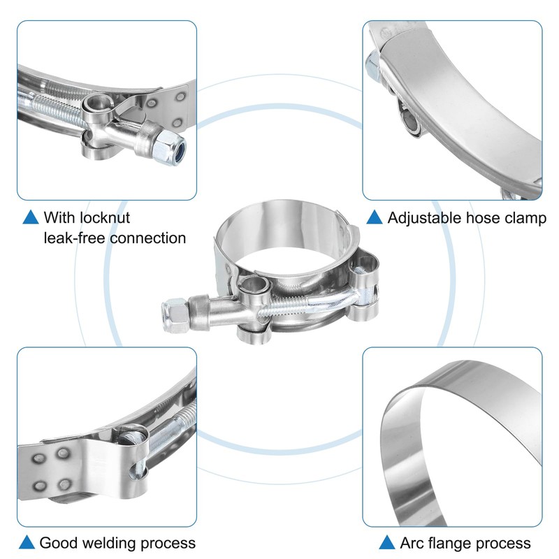 QUARKZMAN T-Bolt Hose Clamp 2 Pieces Working Range 35-40 mm