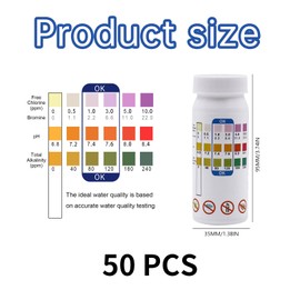 Aquarium Test Strips, PH Test Strips, Water Test for PH, Nitrite and Total Hardness, Patent Test Strips for Aquariums for Freshwater and Salt Water, Easy to Use Test Strips Aquarium (Pack of 50,